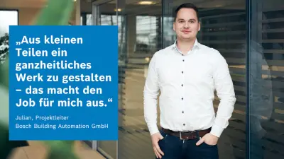 Mitarbeiter Bosch schaut in die Kamera