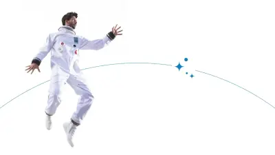 Datanaut floats weightlessly in space
