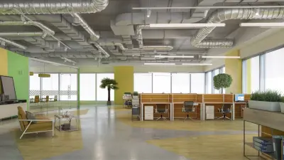 Saniertes Büro mit intelligenter Gebäudeautomation