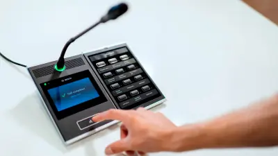 PRAESENSA grafische Benutzeroberfläche der Sprechstelle