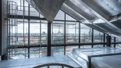 The Elbphilharmonie’s technical center is located in the building’s peak — a superb position with a view of the Elbe River.