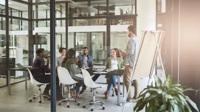 People in a meeting room in a Healthy Building
