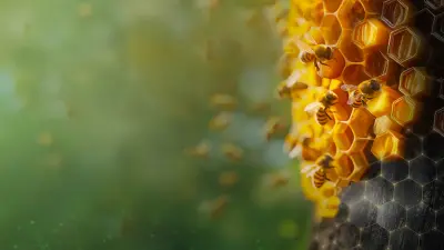 Bienenwaben am Baum mit Vernetzungslinien