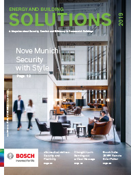 Cover of SOLUTIONS Magazine issue 2019 from Bosch Energy and Building Solutions | Bosch Sicherheitssysteme GmbH, Robert Bosch Security Solutions Pte Ltd, Bosch Limited and Climatec