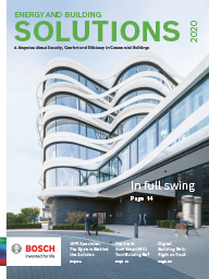 Cover of SOLUTIONS Magazine issue 2020 from Bosch Energy and Building Solutions | Bosch Sicherheitssysteme GmbH, Robert Bosch Security Solutions Pte Ltd, Bosch Limited and Climatec