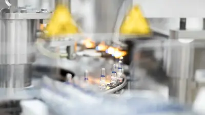 Interior view, Babor Beauty Group, production, filling of ampoules with cosmetics