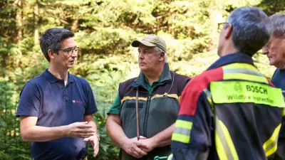 Treffen für die Planung im Wald