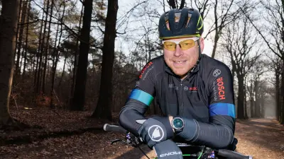 Bernard Gijzen on his mountain bike