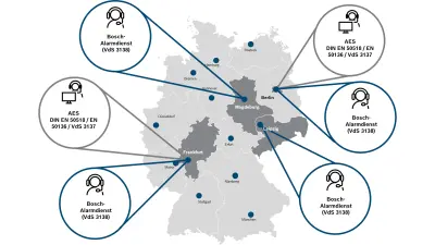 Deutschlankarte mit Textelementen