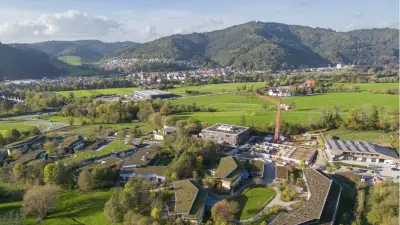 Aerial view of Sozialwerk Am Bruckwald near Freiburg, exterior view