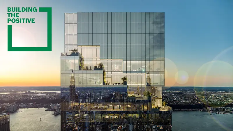 New Yorks Skyline spiegelt sich in Fassade des smarten Wolkenkratzers „The Spiral“