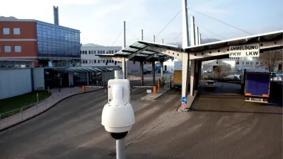 Camera detects cars and trucks entering a company premises