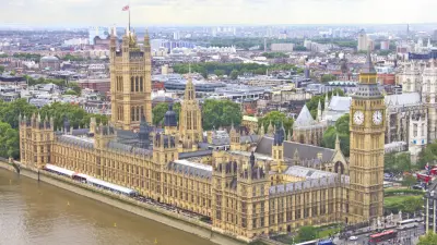 Aerial view of the British Parliament
