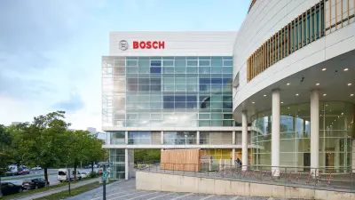 Exterior view of Bosch Building Technologies’ headquarters in Munich, Germany
