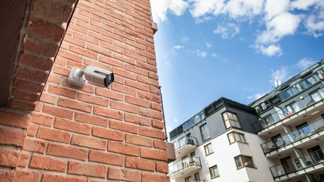 Camera keeping residential area in its field of view