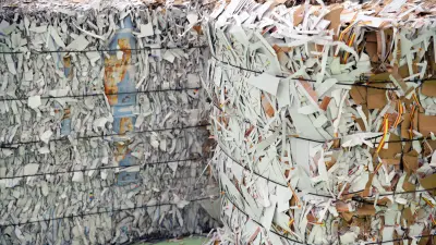 bales of recycled paper
