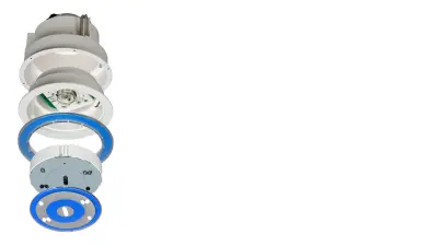 500 Series detector separated into parts, showing its composition