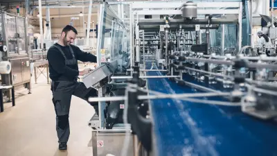 Man working on a production line