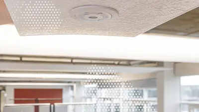 Bosch flat detector on ceiling in office building