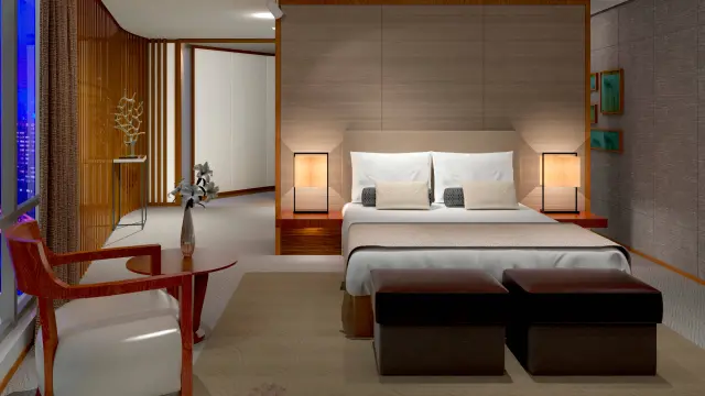 Elegant spacious hotel room