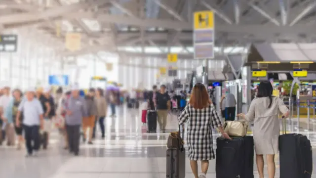 Phnom Penh International Airport in Cambodia (inside building)