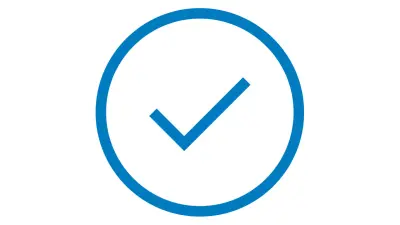 Icon for reliability showing check mark with box